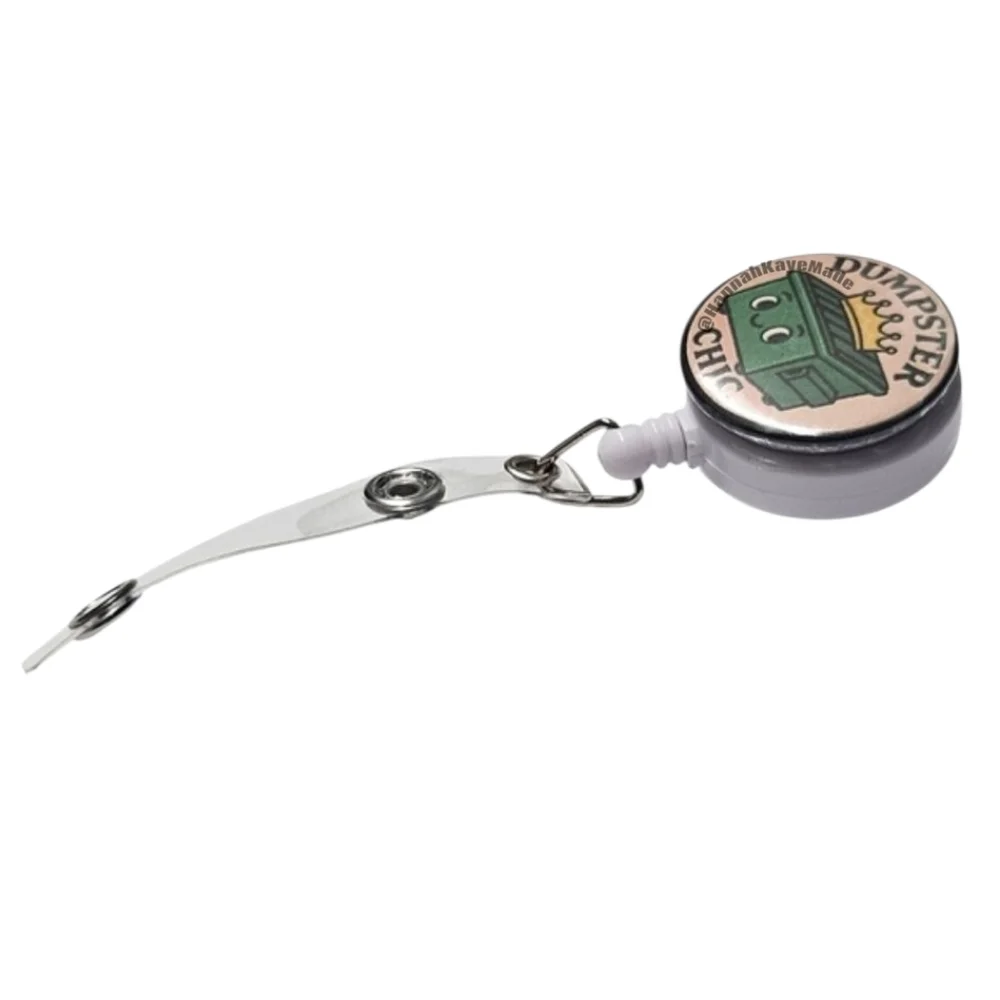 Handmade “Dumpster Chic” Badge Reel – Funny Retractable ID Holder